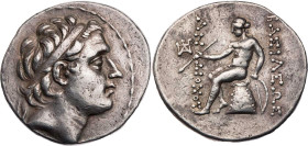SYRIEN KÖNIGREICH DER SELEUKIDEN
Antiochos III., 223-187 v. Chr. AR-Tetradrachme ca. 204-197 v. Chr. Seleukeia am Tigris Vs.: Kopf mit Diadem n. r., ...