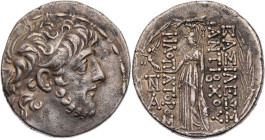 SYRIEN KÖNIGREICH DER SELEUKIDEN
Antiochos IX. Eusebes Philopator (Kyzikenos), 114/3-95 v. Chr. AR-Tetradrachme 113-112 v. Chr. Antiochia am Orontes ...