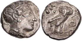ÄGYPTEN PHARAONENREICH
 AR-Tetradrachme (Imitation des attischen Typs) Mitte 5. - Mitte 4. Jh. v. Chr. Vs.: Kopf der Athena mit Helm und Lorbeer n. r...