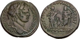 MOESIA INFERIOR NIKOPOLIS AD ISTRUM
Caracalla, 198-217 n. Chr. AE-Tetrassarion 201-203 n. Chr., Provinzlegat Aurelius Gallus Vs.: Kopf mit Lorbeerkra...