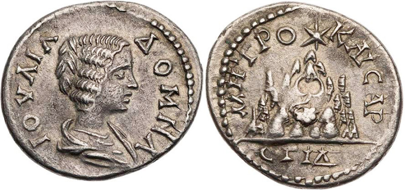 KAPPADOKIEN KAISAREIA / CAESAREA
Iulia Domna, Augusta, 193-217 n. Chr. AR-Drach...