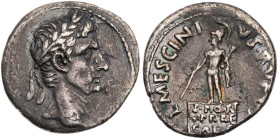 RÖMISCHE KAISERZEIT
Augustus, 27 v.-14 n. Chr. AR-Denar 16 v. Chr., Mzm. L. Mescinius Rufus Rom Vs.: Kopf mit Lorbeerkranz n. r., Rs.: L MESCINI-VS R...