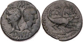 RÖMISCHE KAISERZEIT
Augustus, 27 v.-14 n. Chr. AE-Dupondius 16-10 v. Chr. Nemausus Vs.: IMP / DIVI F, Köpfe des Agrippa mit corona rostrata n. l. und...