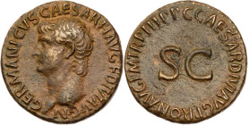 RÖMISCHE KAISERZEIT
Germanicus, gest. 19 n. Chr. AE-As 39/40 n. Chr., unter Caligula Rom Vs.: GERMANICVS CAESAR TI AVG F DIVI AVG N, Kopf n. l., Rs.:...