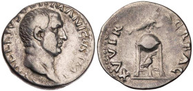 RÖMISCHE KAISERZEIT
Vitellius, 69 n. Chr. AR-Denar April - Dezember 69 n. Chr. Rom Vs.: [A] VITELLIVS GERMANICVS IMP, Kopf n. r., Rs.: XV VIR SACR FA...
