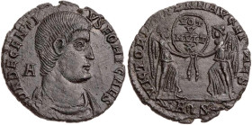 RÖMISCHE KAISERZEIT
Decentius Caesar, 350-353 n. Chr. AE-Maiorina 351/352 n. Chr. Aquileia, 2. Offizin Vs.: D N DECENTI-VS FORT CAES, gepanzerte und ...