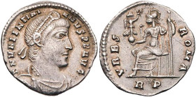 RÖMISCHE KAISERZEIT
Valentinianus I., 364-375 n. Chr. AR-Siliqua 364-367 n. Chr. Rom, 1. Offizin Vs.: D N VALENTINI-ANVS P F AVG, gepanzerte und drap...