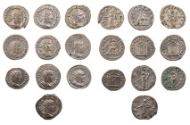 RÖMISCHE KAISERZEIT LOTS
 Antoniniane von Trebonianus Gallus (7) und Volusianus (3). 10 Stück ss-vz