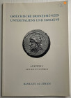 Bank Leu Auktion 6. Griechische bronzemunzen unteritaliens und siziliens. Sammlung Tom Virzi. Zurigo, 8 maggio 1973. Brossura ed. pp. 31, lotti 300, t...
