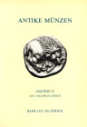 BANK LEU AG. – Auktion 33 - Zurich, 3 – Mai, 1983. Antike munzen; Romer – Kelten – Griechen. Pp. 75, lots 456, plates 26 + 4 enlargements. rel. editor...