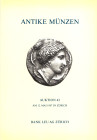 BANK LEU AG. – Auktion, 42 - Zurich, 12 – Mai, 1987. Antike munzen; Kelten – Griechen – Literatur. Pp. 85, lots 499, plates. 29 + 1enlargements. rel. ...
