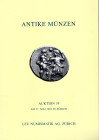 BANK LEU AG. (LEU NUMISMATIK) Auktion 59. Zurich, 17 - Mai, 1994. Antike munzen. Kelten, griechen, roman. Pp.129, lots 353, all ill + enlargements. ri...