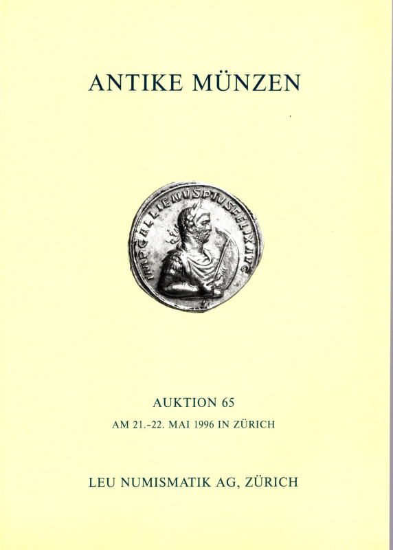 BANK LEU AG. (LEU NUMISMATIK) Auktion 65. Zurich, 21\22 - Mai, 1996. Antike munz...