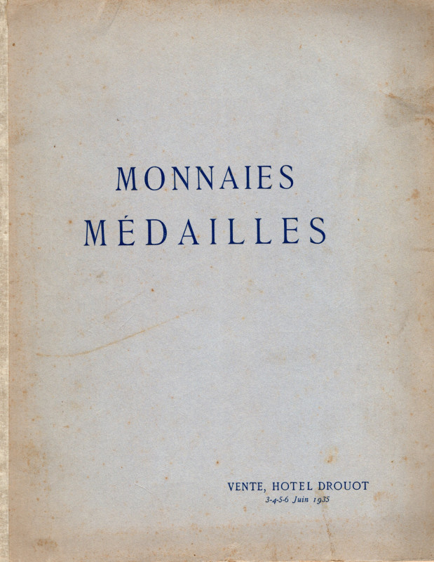 CIANI L. - Paris , 3\6 – June, 1935. Monnaies antiques grecques, romaines et byz...