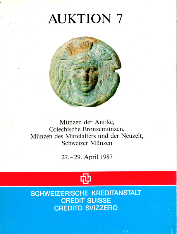 CREDIT SUISSE. Auktion 7. Bern, 27\29 - April, 1987. Munzen der antike, Griechis...