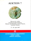 CREDIT SUISSE. Auktion 7. Bern, 27\29 - April, 1987. Munzen der antike, Griechische Bronzmunzen, mittelalters, Scweizer munzen. Ril. ed. ottimo stato....