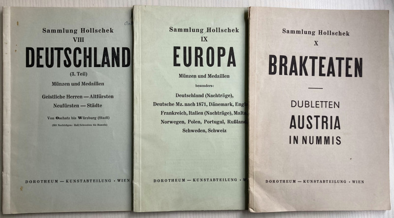 Dorotheum Sammlung Hollschek 3 Cataloghi. Brossura ed. VIII Deutschland Munzen u...