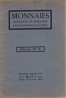 FLORANGE J. – CIANI L. - Paris, 10 Fevrier, 1923. Collection Mme. K. Monnaies grecques et Romaines, byzantines, francaise, ect. Pp. 23, lots 336, plat...