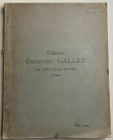 Florange M. J. Ciani M. L. Catalogue des Monnaies Grecques et Romaines Medailles Artistiques Ftancaises et Etrangeres composant la Collection de M. Ge...