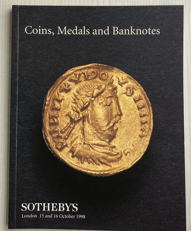 Sotheby’s Coins, Medals and Banknotes. London 15 16 October 1998. Brossura ed. p...