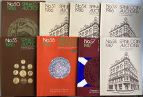 Spink Coin Auctions. Lotto di 8 Cataloghi: No. 50 1986 – No. 51 1986 – No. 53 1986 – No. 54 1986 – No. 55 1986 – No. 56 1986 – No. 57 1987 – No. 58 19...