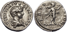 Roman Empire Geta AR Denarius 209 - 211 AD