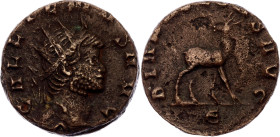 Roman Empire Gallienus AE Antoninianus 260 - 268 AD Stag