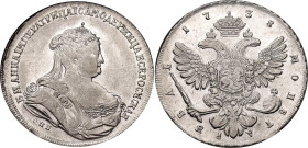 Russia 1 Rouble 1738 СПБ R NGC AU55