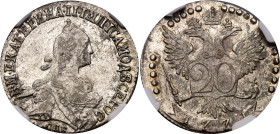 Russia 20 Kopeks 1771 СПБ NGC AU58