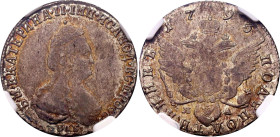 Russia Polupoltinnik 1793 СПБ ЯА R NGC AU53
