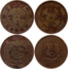 China Empire 2 x 10 Cash 1902 - 1906
