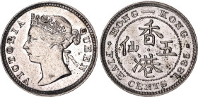 Hong Kong 5 Cents 1895