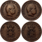 India Portuguese 2 x 1/4 Tanga 1901 - 1903