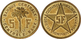 Belgian Congo Rwanda-Urundi 5 Francs 1952