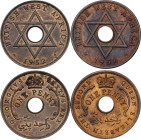 British West Africa 2 x 1 Penny 1952 - 1956 H