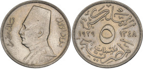 Egypt 5 Milliemes 1929 BP. AH 1348