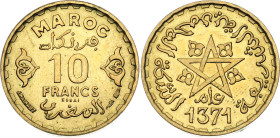 Morocco 10 Francs 1952 AH 1371 Essai