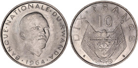 Rwanda 10 Francs 1964