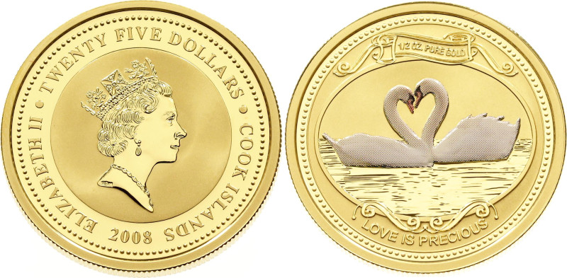 Cook Islands 25 Dollars 2008

N# 55602; Gold (.999) 15.55 g.; Elizabeth II; Lo...