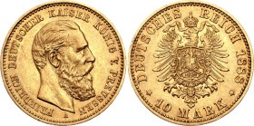 Germany - Empire Prussia 10 Mark 1888 A