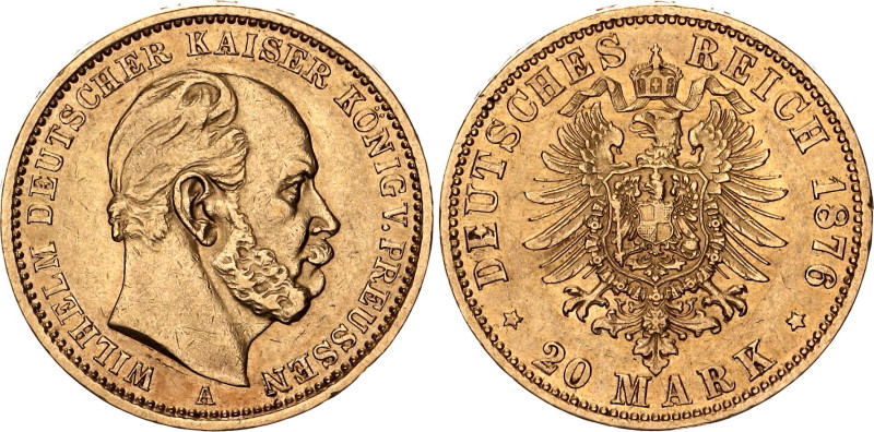 Germany - Empire Prussia 20 Mark 1876 A

KM# 505, J. 246, N# 32031; Gold (.900...