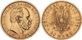 Germany - Empire Prussia 20 Mark 1876 A