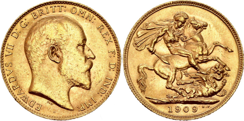 Great Britain 1 Sovereign 1909

KM# 805, N# 13226; Gold (.917) 7.99 g.; Edward...
