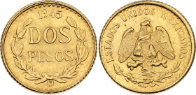 Mexico 2 Pesos 1945 Mo Restrike