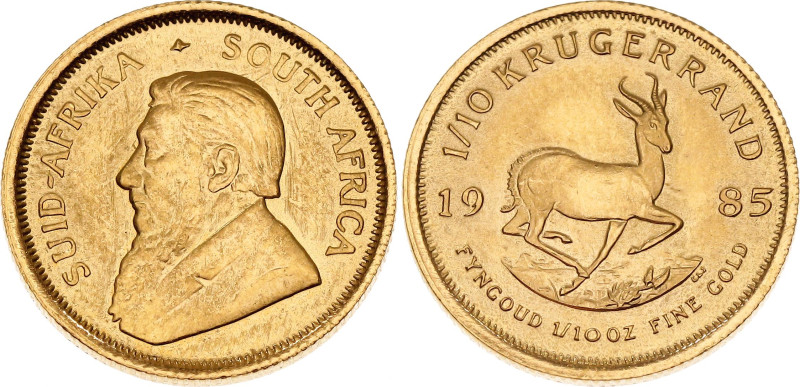 South Africa 1/10 Krugerrand 1985

KM# 105, N# 17854; Gold (.917) 3.39 g.; Pau...