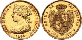 Spain 100 Reales 1864