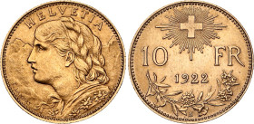 Switzerland 10 Francs 1922 B