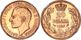 Yugoslavia 20 Dinara 1925 NGC MS62