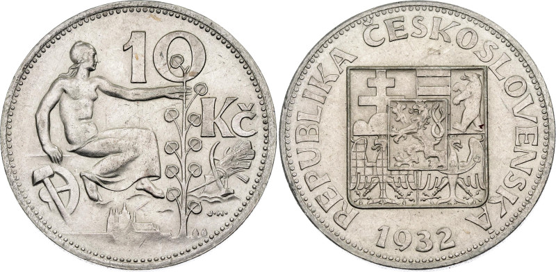 Czechoslovakia 10 Korun 1932

KM# 15, Schön# 10, N# 7797; Silver; Kremnitz Min...