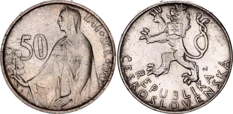 Czechoslovakia 50 Korun 1947

KM# 24, Schön# 31, N# 12634; Silver; 3rd Anniver...